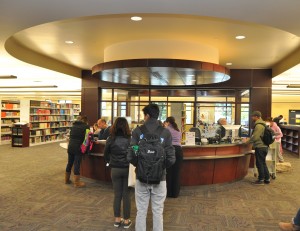 image of a library checkout desk