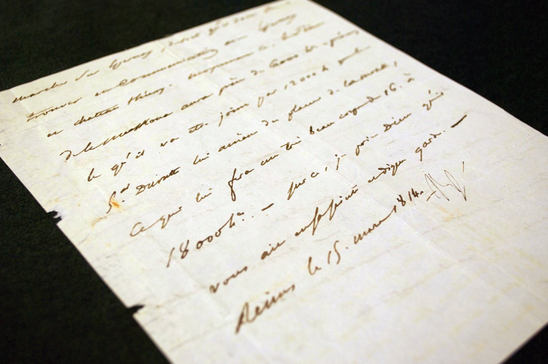 A letter dictated by Napoleon c 1814. Note his signature at the bottom right. 